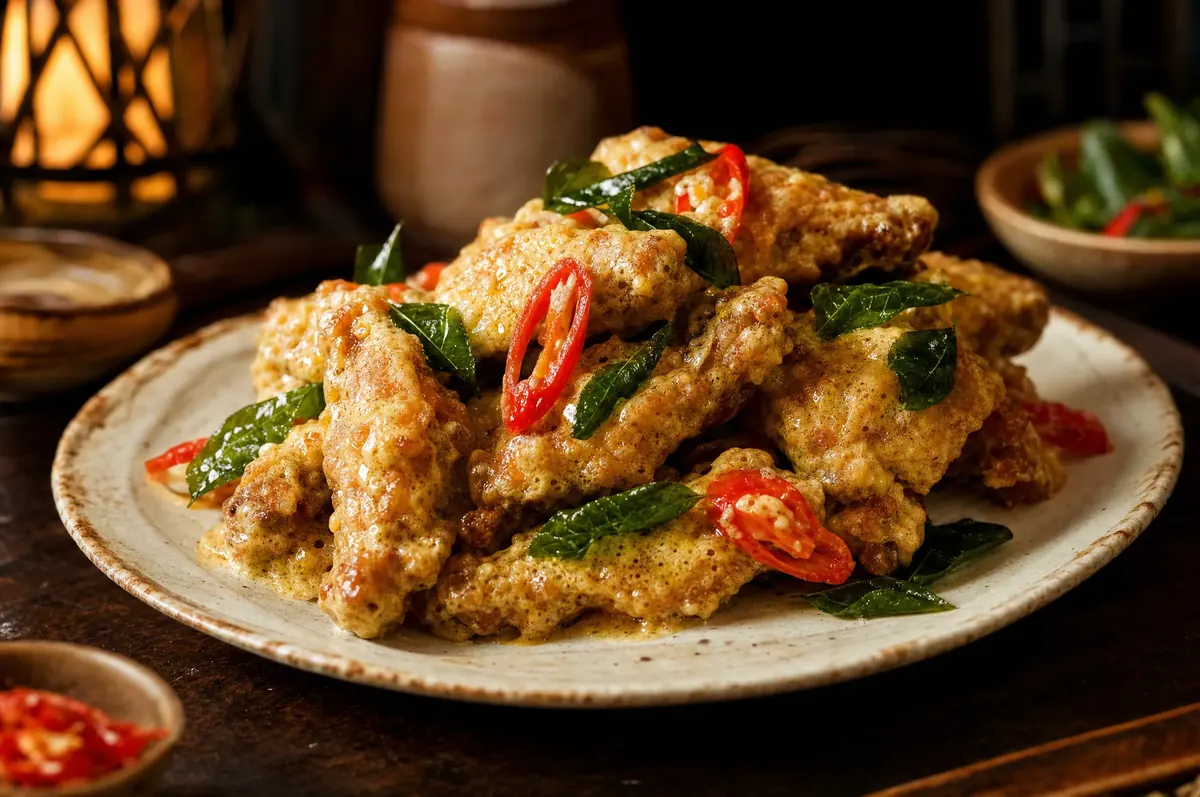 Salted Egg Yolk Fried Chicken Wings