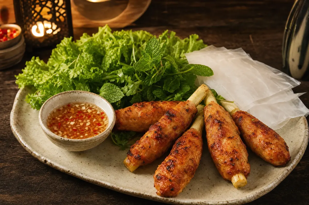 Grilled Sugarcane Shrimp