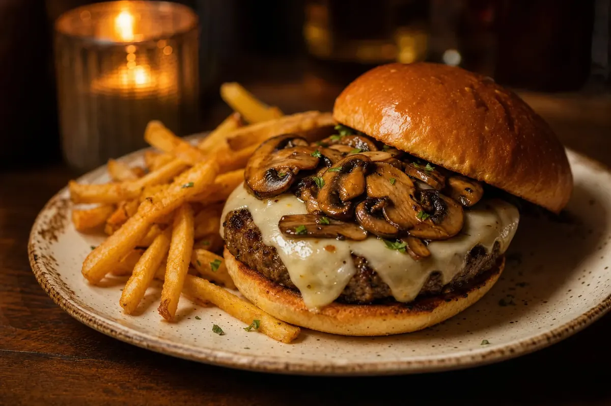 Mushroom Swiss Burger