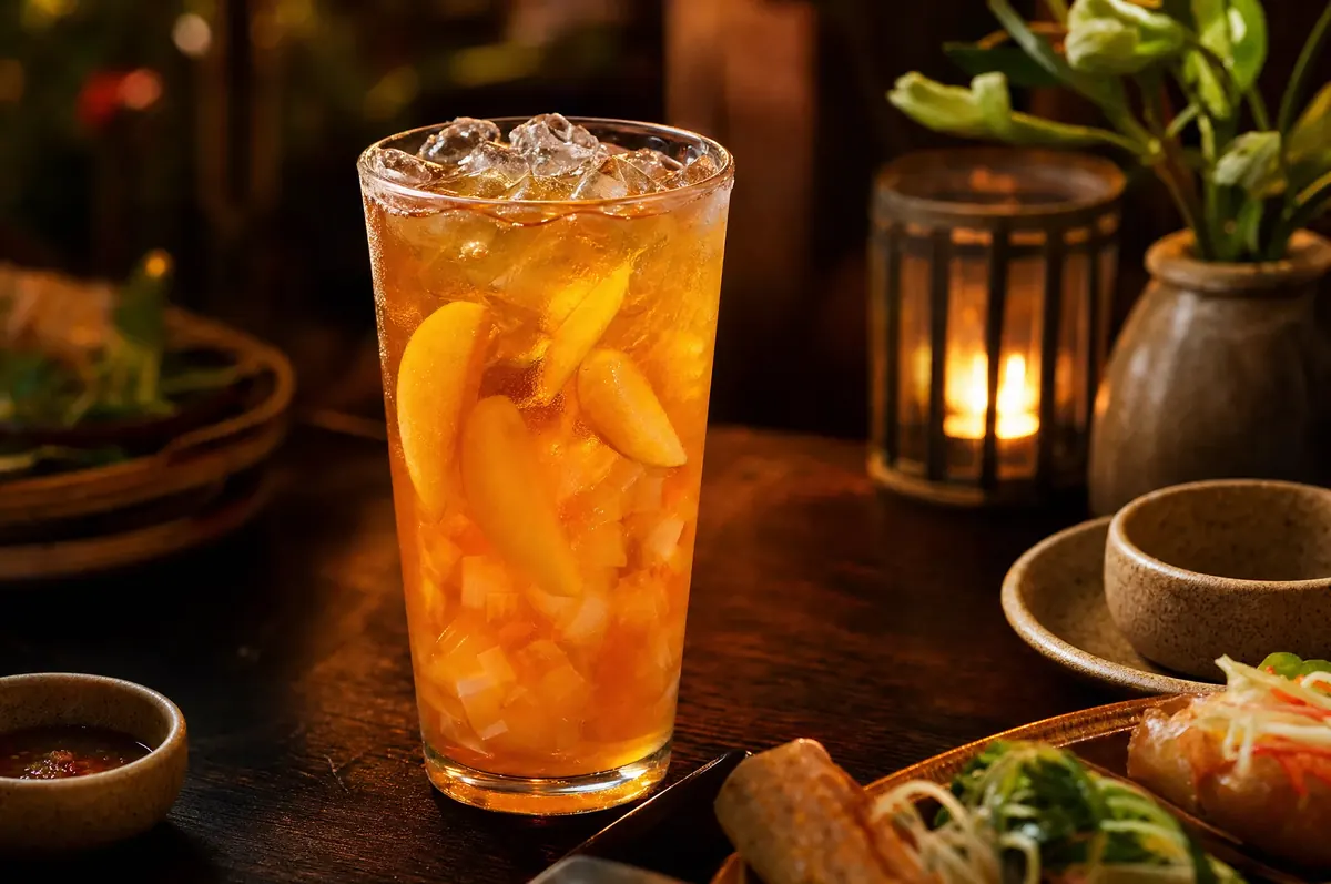 Peach Tea with Peach, Jello & Coconut Jelly