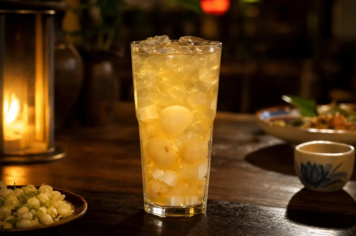 Jasmine Green Tea with Longan, Jello & Coconut Jelly